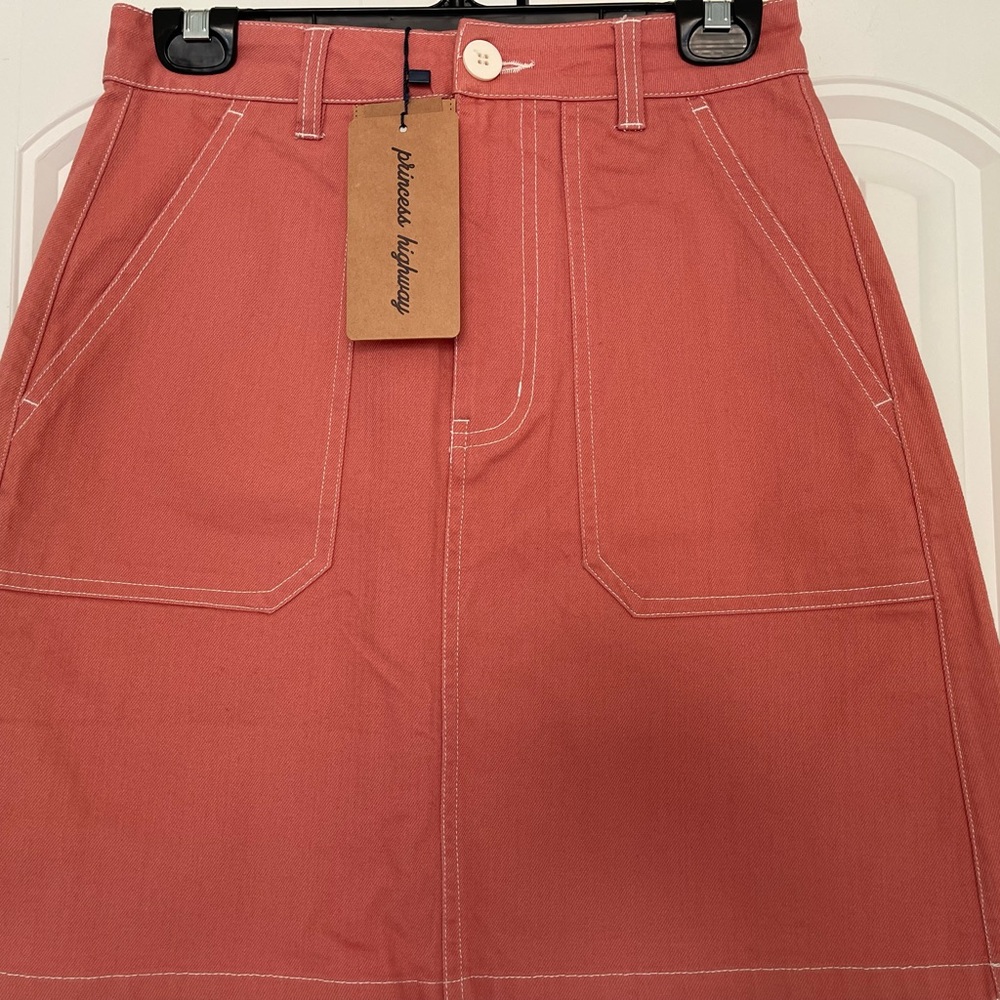 Princess Highway Coral A-Line Skirt - Picture 2 of 6